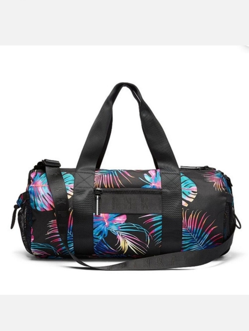 PINK Victoria's Secret Tropical Palm Tree Multicolor Large Duffle Bag NWT
